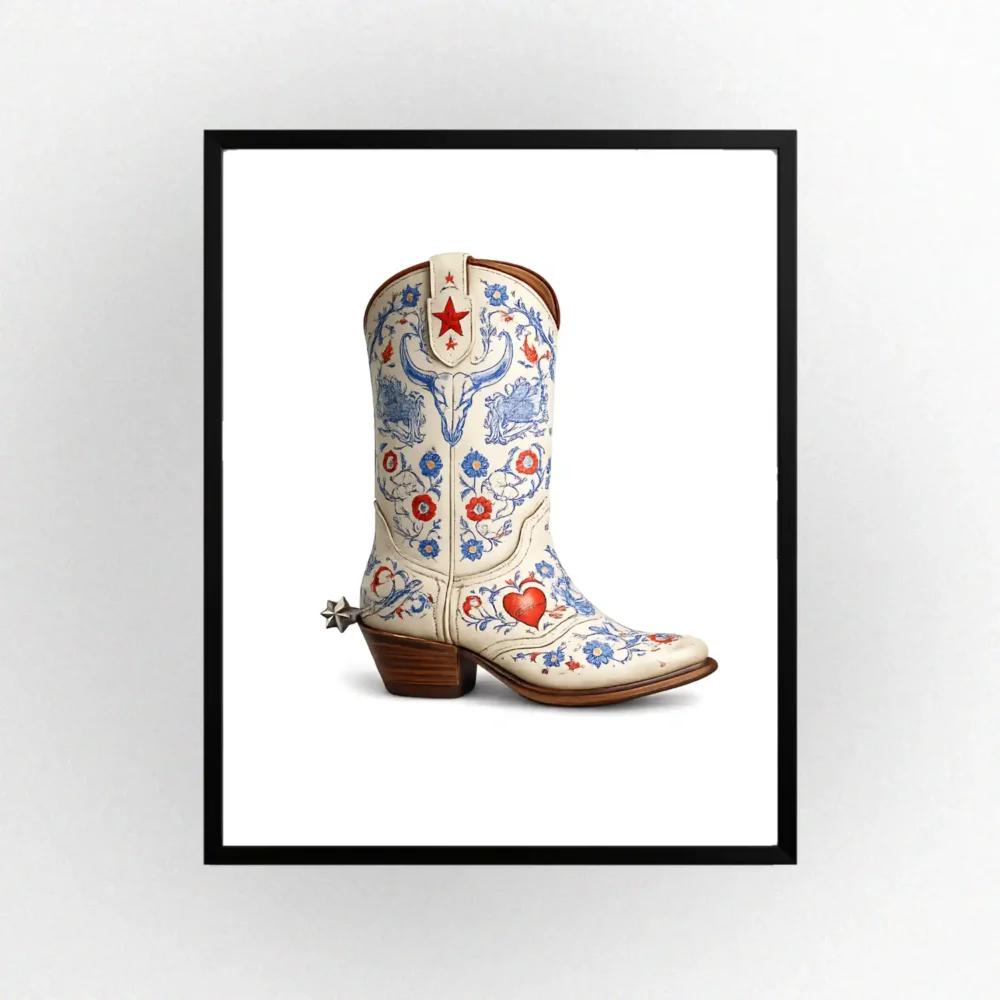 Cowboy Boot Print. Western Gift. Modern Farmhouse Wall Decor.