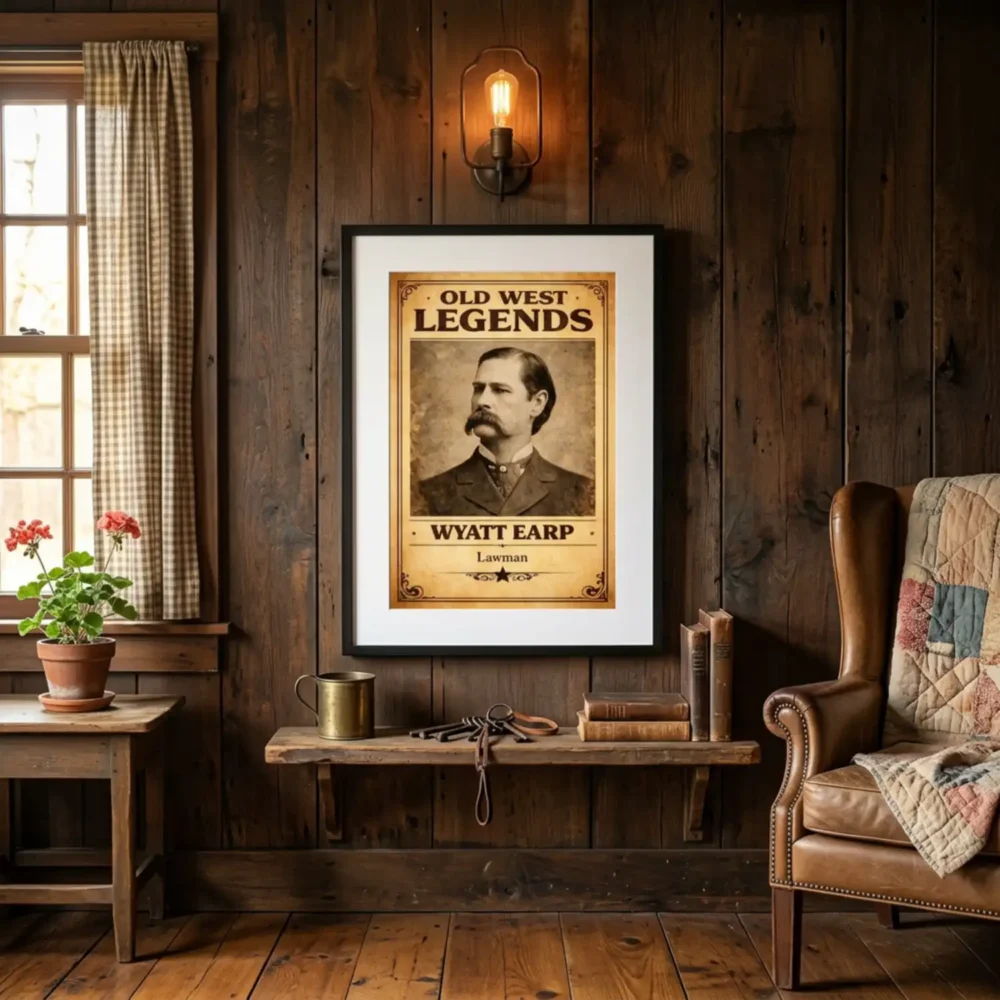 Wyatt Earp Print. Western Gift. Modern Farmhouse Wall Decor. Rustic Home Decor.