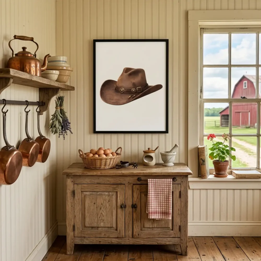 Cowboy Hat Print. Western Gift. Modern Farmhouse Wall Decor