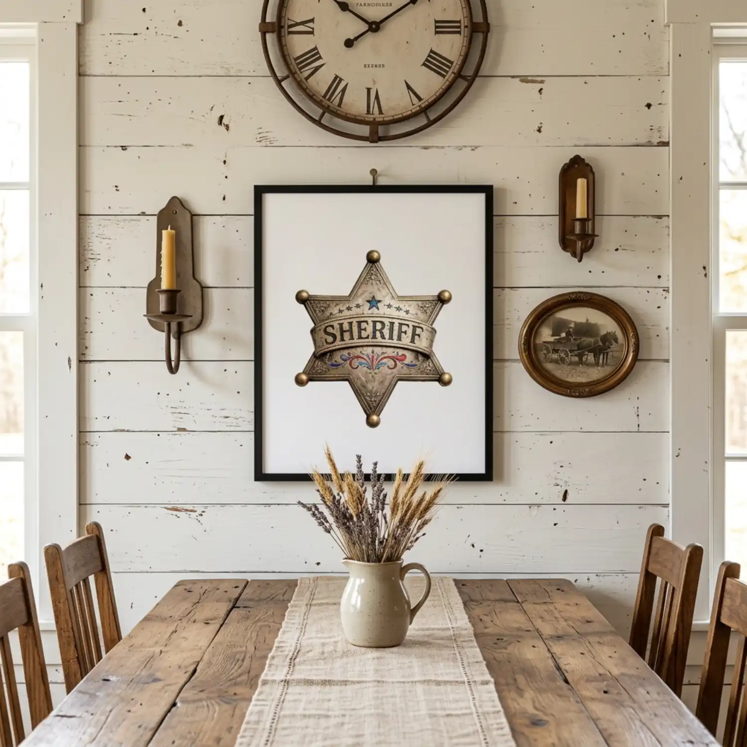Sheriff Badge Print. Western Gift. Modern Farmhouse Wall Decor