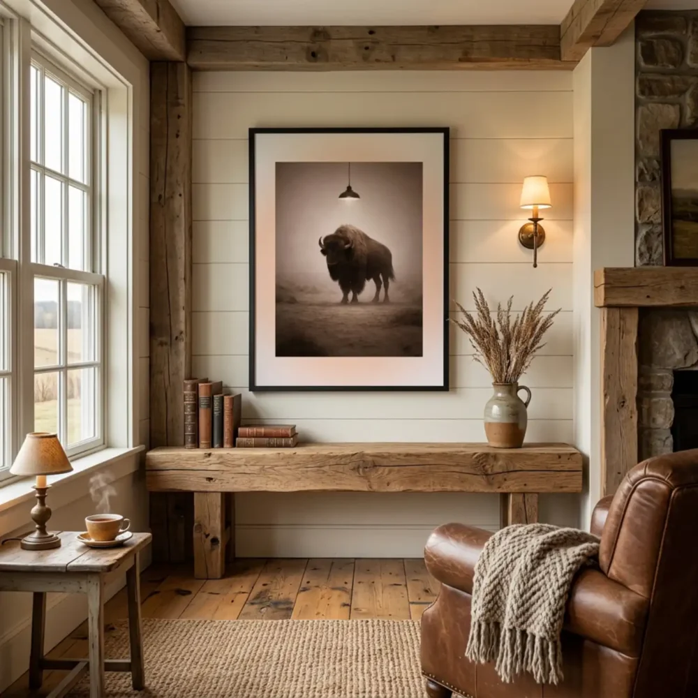 Buffalo Print. Western Gift. Modern Farmhouse Wall Decor. Rustic Home Decor.