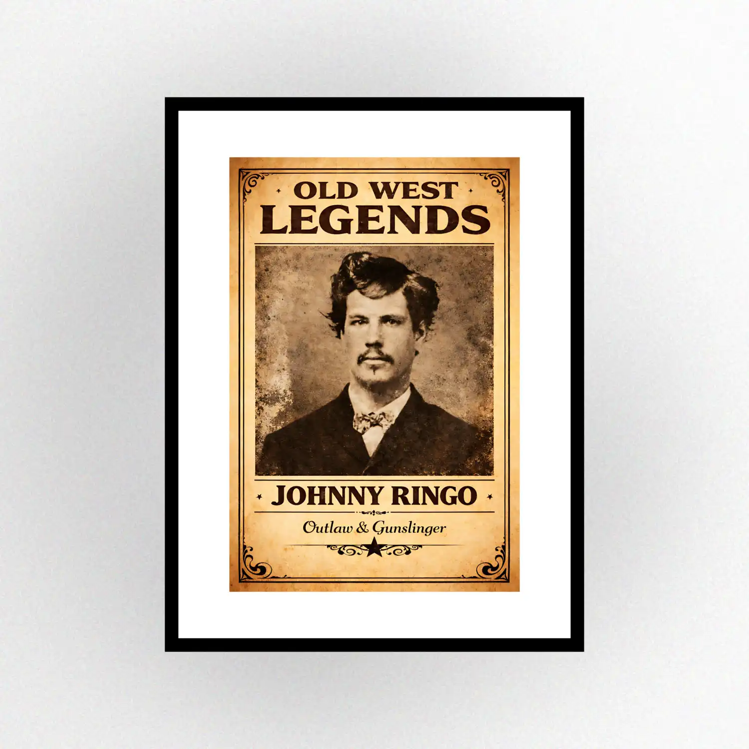 Johnny Ringo Print. Western Gift. Modern Farmhouse Wall Decor. Rustic Home Decor.