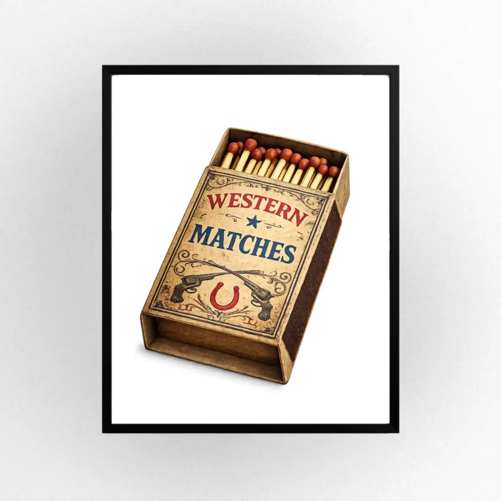 Matchbook Print. Western Gift. Modern Farmhouse Wall Decor