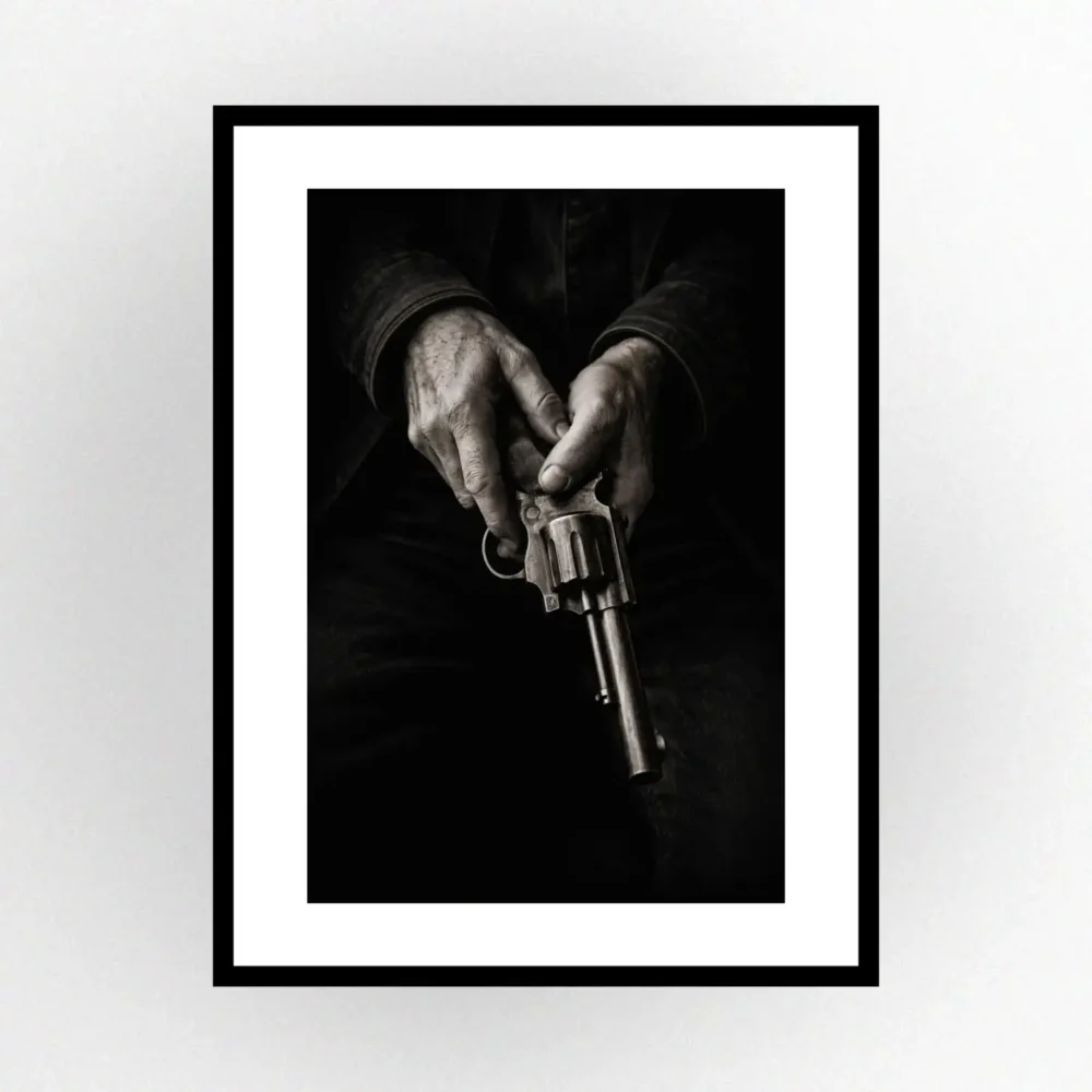 Revolver Print. Western Gift. Modern Farmhouse Wall Decor. Rustic Home Decor.