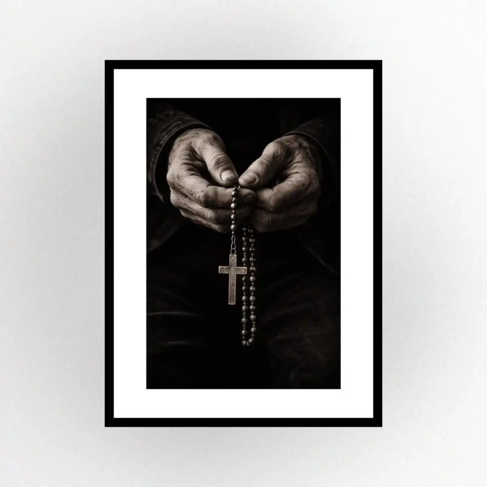 Rosary Print. Western Gift. Modern Farmhouse Wall Decor. Rustic Home Decor.